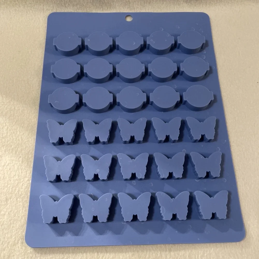 Scentsy Butterflies & Circle Logo Wax Melts Candle Silicone Sample Mold Blue